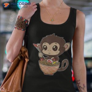 kawaii monkey eating ra noodles japanese food anime shirt tank top 4