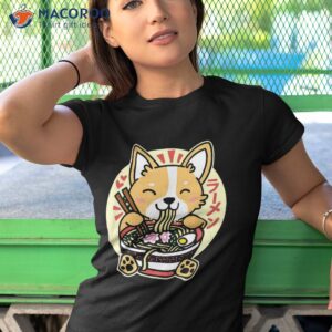 kawaii ra cute anime dog corgi japanese noodles drk shirt tshirt 1