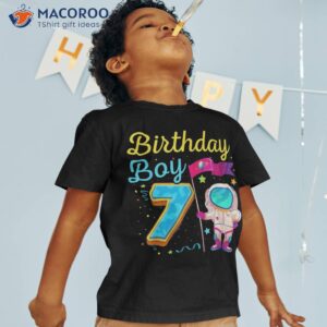 Kid Seventh 7th Birthday Moon-space Astronaut-galaxy B-day Shirt