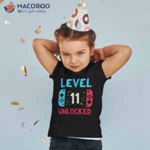 kids 11th birthday boy level 11 unlocked video game party shirt tshirt 2