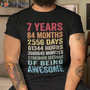 Kids 7th Birthday 7 Years Old Vintage Retro 84 Months Shirt