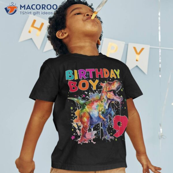 Kids 9th Birthday Boy Dinosaur Shirts Rawr I’m 9 Shirt