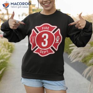 kids fire truck 3rd birthday boy firefighter 3 year old shirt sweatshirt 1