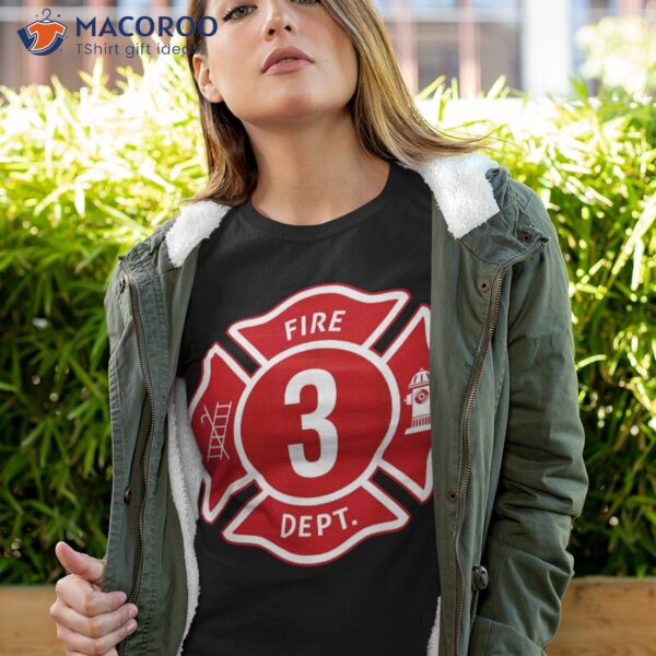 Kids Fire Truck 3rd Birthday Boy Firefighter 3 Year Old Shirt