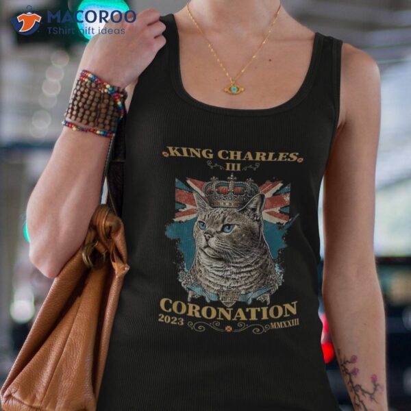 King Charles Iii British Flag Monarch Royal Coronation Cat Shirt