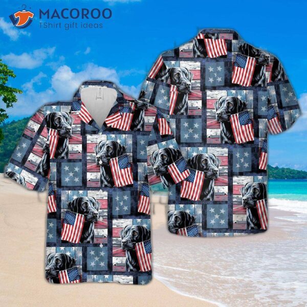 Labrador And American Flag Hawaiian Shirt