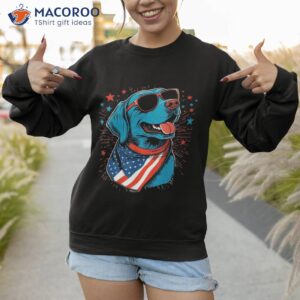 labrador retriever dog 4th of july stars flag sunglasses shirt sweatshirt