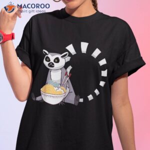 lemur eating japanese ra noodle anime monkey lover otaku shirt tshirt 1