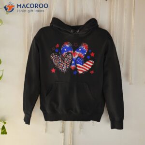 leopard heart red white blue usa flag 4th of july s shirt hoodie