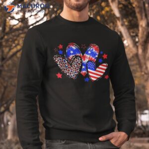 leopard heart red white blue usa flag 4th of july s shirt sweatshirt