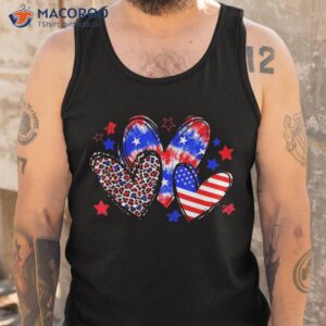 leopard heart red white blue usa flag 4th of july s shirt tank top