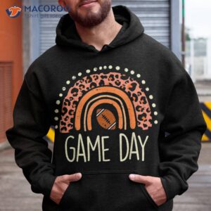 leopard rainbow american football game day sport girls shirt hoodie