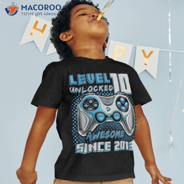 Level 10 Unlocked Awesome 2013 Video Game 10th Birthday Boy Shirt