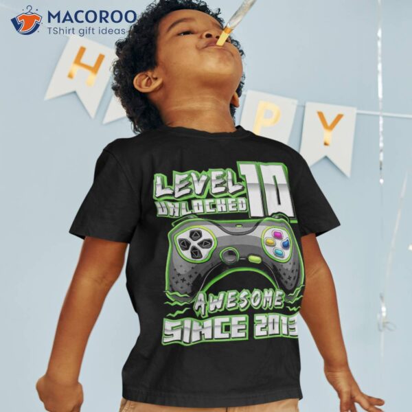 Level 10 Unlocked Awesome 2013 Video Game 10th Birthday Boy Shirt