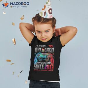 Level 10 Unlocked Awesome Since 2013 10th Birthday Gaming Shirt