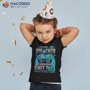 Level 10 Unlocked Awesome Since 2013 10th Birthday Gaming Shirt