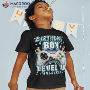 level 10 unlocked video game 10th birthday gamer boys shirt tshirt