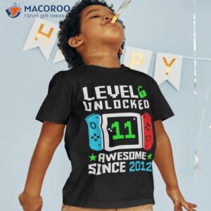 level 11 unlocked 11th birthday year old boy gifts gamer shirt tshirt 1