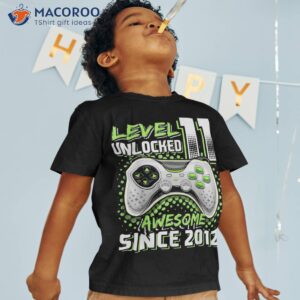 level 11 unlocked awesome 2012 video game 11th birthday boy shirt tshirt 1