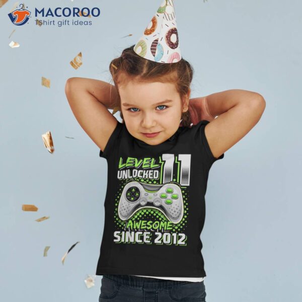 Level 11 Unlocked Awesome 2012 Video Game 11th Birthday Boy Shirt