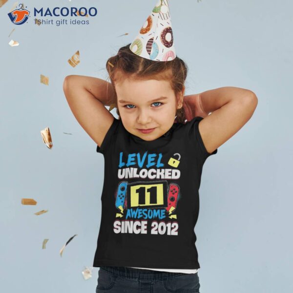 Level 11 Unlocked Awesome 2012 Video Game 11th Birthday Boy Shirt