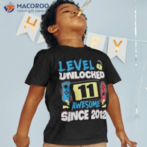 level 11 unlocked awesome 2012 video game 11th birthday boy shirt tshirt