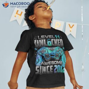 level 11 unlocked awesome since 2012 11th birthday gaming shirt tshirt 1