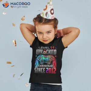 level 11 unlocked awesome since 2012 11th birthday gaming shirt tshirt 2 3