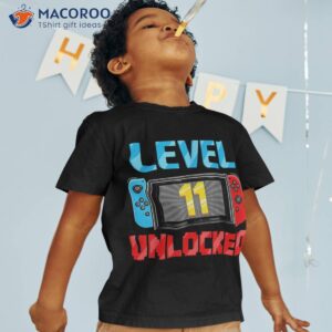 level 11 unlocked gamer 11th birthday gift video game boys shirt tshirt