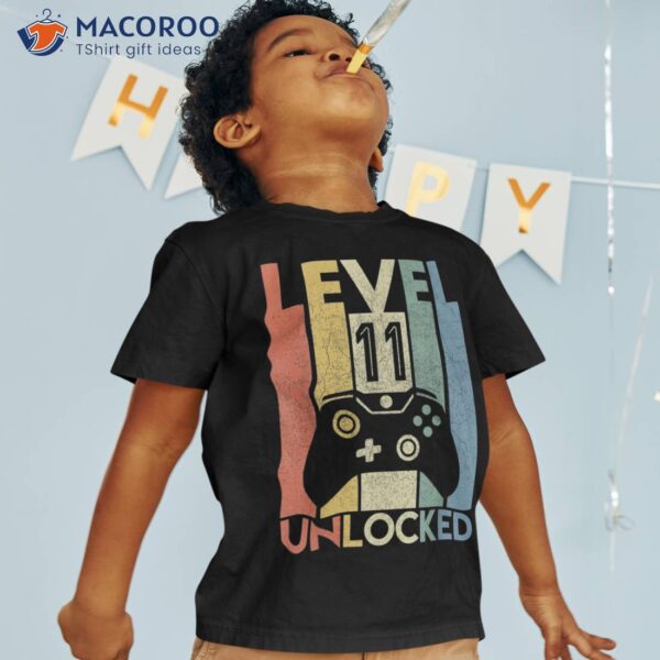 Level 11 Unlocked Shirt Funny Video Gamer 11th Birthday Gift