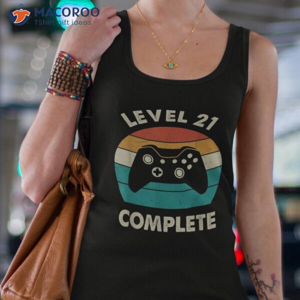 Level 21 Complete 21st Funny Wedding Anniversary For Couples Shirt