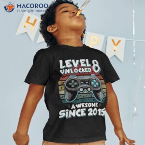 level 8 unlocked awesome 2015 video game 8th birthday boy shirt tshirt 5