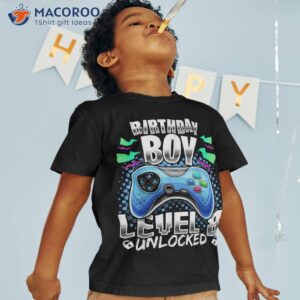 level 8 unlocked video game 8th birthday gamer gift boys shirt tshirt