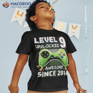 level 9 unlocked awesome 2014 video game 9th birthday boy shirt tshirt 1