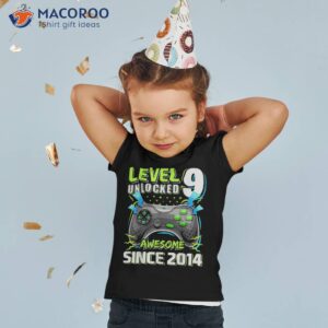 level 9 unlocked awesome 2014 video game 9th birthday boy shirt tshirt 2