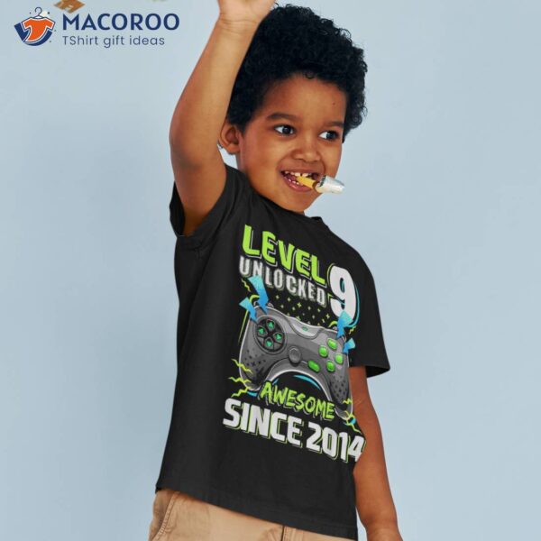 Level 9 Unlocked Awesome 2014 Video Game 9th Birthday Boy Shirt