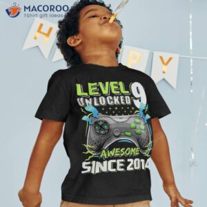 level 9 unlocked awesome 2014 video game 9th birthday boy shirt tshirt