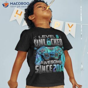 level 9 unlocked awesome since 2014 9th birthday gaming shirt tshirt 1