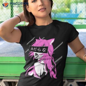 lewd waifu japanese predatory cat girl anime neko shirt tshirt 1