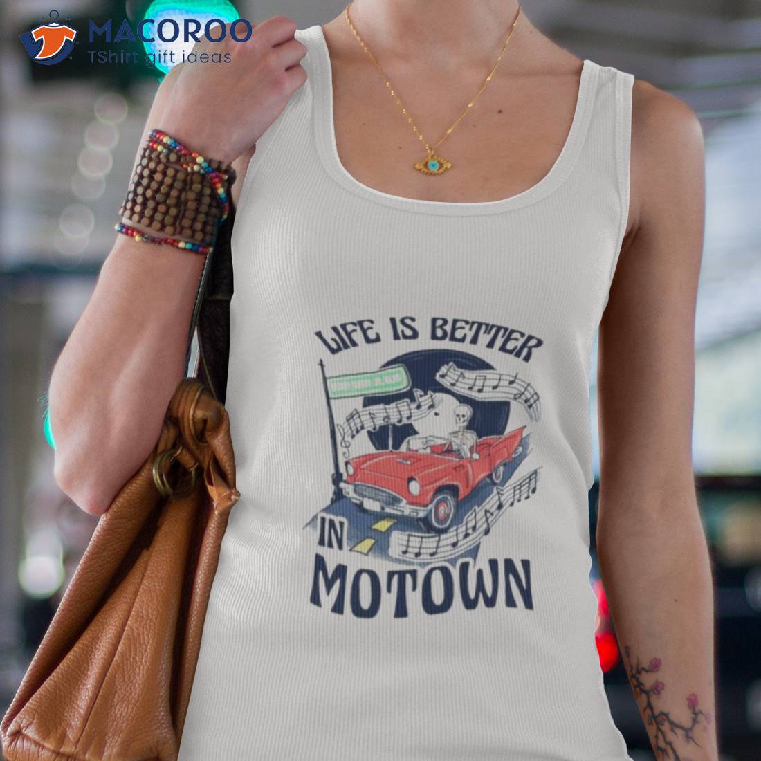 Life Is Better In Motown Bery Goroy Ave Skeleton Shirt Life Is Better In Motown Bery Goroy Ave Skeleton Shirt
