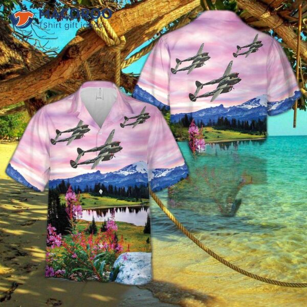 Lockheed P-38l Lightning “thoughts Of Midnight” Hawaiian Shirt