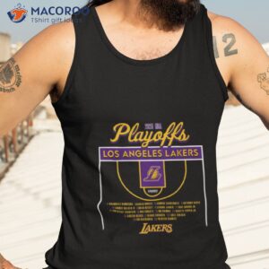 los angeles lakers stadium essentials unisex 2023 nba playoffs roster shirt tank top 3