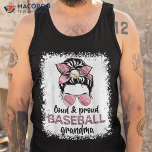 loud proud baseball grandma life messy bun leopard game day shirt tank top