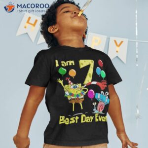 mademark x spongebob squarepants i am 7 years old birthday party shirt tshirt