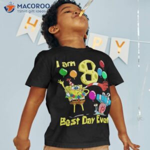 mademark x spongebob squarepants i am 8 years old birthday party shirt tshirt 1