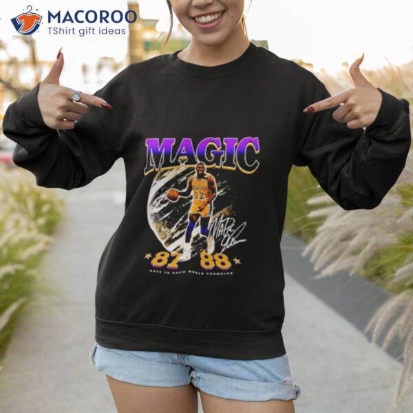 Magic Johnson 87 88 Back To Back World Champion Signature Shirt