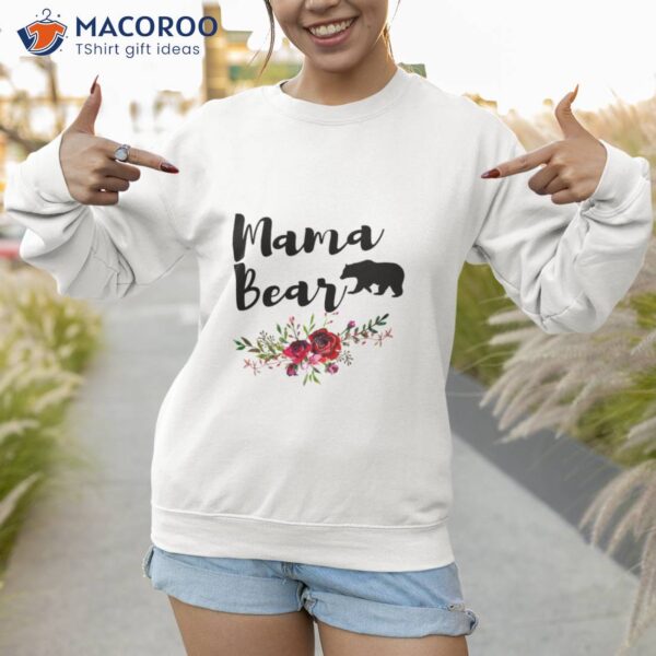 Mama Bear & Flowers T-Shirt, Mother To Be Gifts For Mothers Day