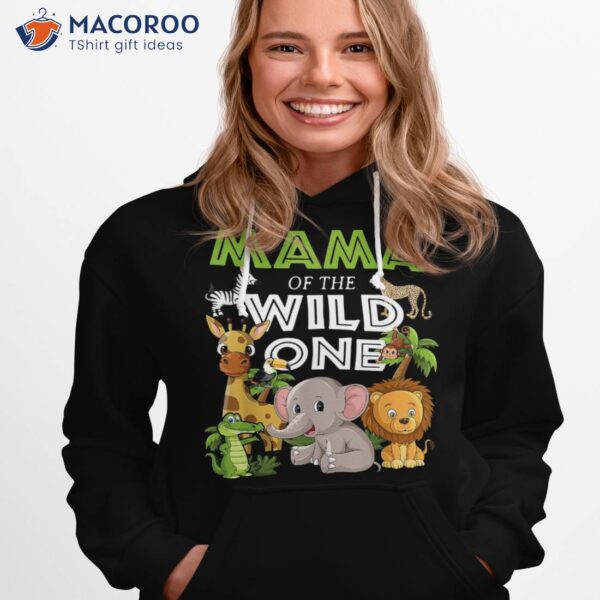 Mama Of The Wild One Zoo Birthday Safari Jungle Animal Shirt