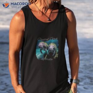 Manatees Swimming Under Water | Cow And Calf Realistic Image Shirt 3 manatees swimming under water cow and calf realistic image shirt tank top