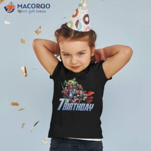 marvel avengers action shot 7th birthday shirt tshirt 2